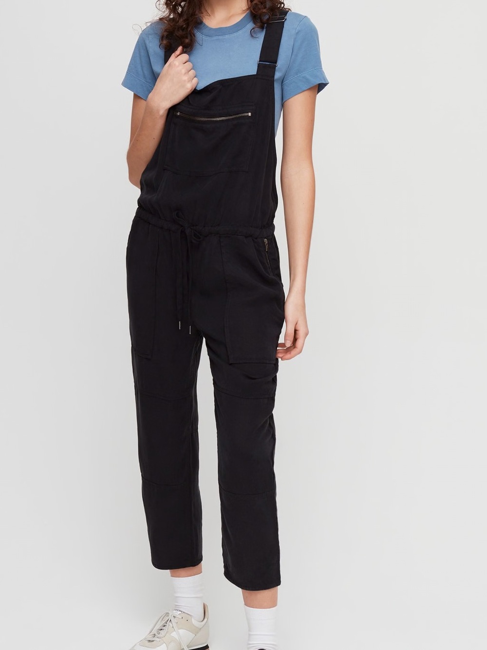 Aritzia Wilfred Free Valetta Black Utility Drawstring Overalls Jumpsuit Small